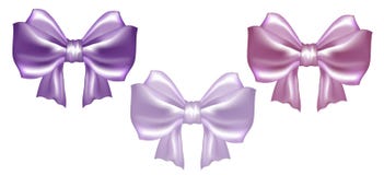 Ensemble de trois arcs de satin de pastel épousant la collection illustration de vecteur Ensemble de trois arcs de satin de pastel épousant la collection illustration de vecteur