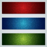 Ensemble de vecteur de bannières de style de circuit de Digital illustration stock Ensemble de vecteur de bannières de style de circuit de Digital illustration stock