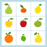 Ensemble de vecteur d'icônes de fruit de bande dessinée d'isolement sur le blanc illustration de vecteur Ensemble de vecteur d'icônes de fruit de bande dessinée d'isolement sur le blanc illustration de vecteur