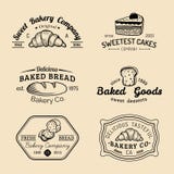 Ensemble de vecteur de logos de boulangerie de vintage Rétro collection d'emblèmes avec le biscuit, le petit gâteau doux etc. Icô Photo stock Ensemble de vecteur de logos de boulangerie de vintage Rétro collection d'emblèmes avec le biscuit, le petit gâteau doux etc. Icô Photo stock