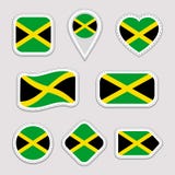 Ensemble de vecteur de drapeau de la Jamaïque Collection jamaïcaine d'autocollants de drapeaux nationaux Icônes géométriques d'is illustration de vecteur Ensemble de vecteur de drapeau de la Jamaïque Collection jamaïcaine d'autocollants de drapeaux nationaux Icônes géométriques d'is illustration de vecteur