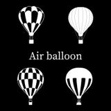 Ensemble du l'air-ballon noir et blanc, silhouette sur le backgro noir illustration libre de droits Ensemble du l'air-ballon noir et blanc, silhouette sur le backgro noir illustration libre de droits