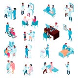 Ensemble isométrique de médecins et d'infirmières illustration de vecteur Ensemble isométrique de médecins et d'infirmières illustration de vecteur
