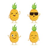 Ensemble mignon de vecteur de caractère de fruit d'ananas dans l'émotion différente d'action illustration de vecteur Ensemble mignon de vecteur de caractère de fruit d'ananas dans l'émotion différente d'action illustration de vecteur