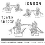 Ensemble peu précis d'illustration de pont de tour de Londres Monument britannique historique célèbre illustration de vecteur Ensemble peu précis d'illustration de pont de tour de Londres Monument britannique historique célèbre illustration de vecteur