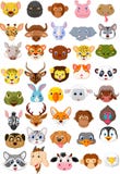 Ensemble principal animal de collection de bande dessinée illustration stock Ensemble principal animal de collection de bande dessinée illustration stock