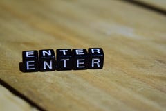 Enter written on wooden blocks. Inspiration and motivation concepts. royalty free stock images Enter written on wooden blocks. Inspiration and motivation concepts. royalty free stock images