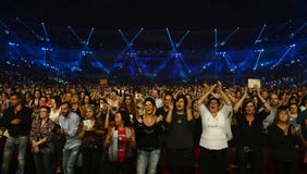 Enthusiastic Senior Audience, Music Concert Fans