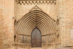 A entrance of Santa Maria la Mayor church, Valderrobres, Mantarray royalty free stock photos A entrance of Santa Maria la Mayor church, Valderrobres, Mantarray royalty free stock photos