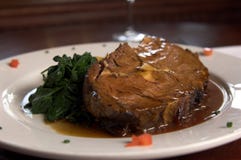 Entrecôte en Spinazie stock afbeelding Entrecôte en Spinazie stock afbeelding