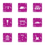 A entrega de ícones do material de construção ajustou-se, estilo do grunge ilustração do vetor A entrega de ícones do material de construção ajustou-se, estilo do grunge ilustração do vetor