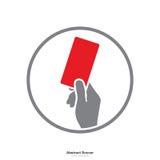 Entregue mostrar o ícone do cartão vermelho em um fundo branco ilustração royalty free Entregue mostrar o ícone do cartão vermelho em um fundo branco ilustração royalty free