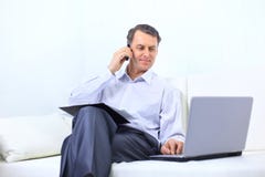 Entrepreneur Working From Home Looking Stock Images