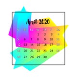 Entwurfsabstrakter begriff mit 2020 Kalendern April 2020 lizenzfreie abbildung Entwurfsabstrakter begriff mit 2020 Kalendern April 2020 lizenzfreie abbildung
