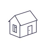 Entwurfsbild eines Hauses auf einem weißen Hintergrund stock abbildung Entwurfsbild eines Hauses auf einem weißen Hintergrund stock abbildung