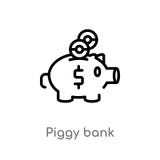 Entwurfssparschwein-Vektorikone lokalisiertes schwarzes einfaches Linienelementillustration vom digitalen Wirtschaftskonzept Edit lizenzfreie abbildung Entwurfssparschwein-Vektorikone lokalisiertes schwarzes einfaches Linienelementillustration vom digitalen Wirtschaftskonzept Edit lizenzfreie abbildung