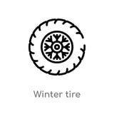 Entwurfswinterreifen-Vektorikone lokalisiertes schwarzes einfaches Linienelementillustration vom Winterkonzept Editable Vektorans lizenzfreie abbildung Entwurfswinterreifen-Vektorikone lokalisiertes schwarzes einfaches Linienelementillustration vom Winterkonzept Editable Vektorans lizenzfreie abbildung