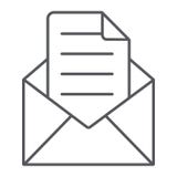 Envelope with letter thin line icon, mail and post, open envelope sign, vector graphics, a linear pattern on a white royalty free illustration Envelope with letter thin line icon, mail and post, open envelope sign, vector graphics, a linear pattern on a white royalty free illustration