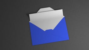 Envelope opening with blank paper pull out animation.