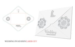 Envelope Template with laser cut lines. Wedding Design Envelope with ornaments laser cut elements vector illustration Envelope Template with laser cut lines. Wedding Design Envelope with ornaments laser cut elements vector illustration