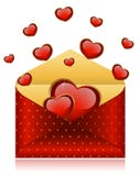 Envelopes With Red Hearts Royalty Free Stock Image