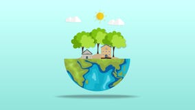 Environment Day Earth Trees and Builings Animation Stock Footage - Video of  game, flow: 155184160