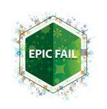 Epic Fail floral plants pattern green hexagon button royalty free stock image Epic Fail floral plants pattern green hexagon button royalty free stock image