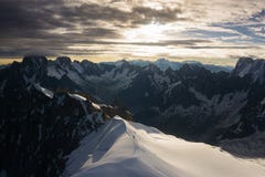 Epic landscape in Mont Blanc from Aiguille du Midi cable car station royalty free stock images Epic landscape in Mont Blanc from Aiguille du Midi cable car station royalty free stock images