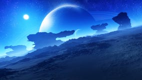 Epische prachtvolle ausländische Planeten-Nacht lizenzfreie abbildung Epische prachtvolle ausländische Planeten-Nacht lizenzfreie abbildung