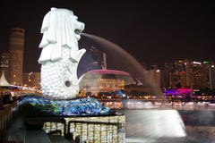 Eptember 15,2018 de Merlion-fontein royalty-vrije stock foto Eptember 15,2018 de Merlion-fontein royalty-vrije stock foto