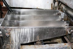 The equipment is open from stainless steel in the shop at an industrial chemical petrochemical machine-building refinery royalty free stock photography The equipment is open from stainless steel in the shop at an industrial chemical petrochemical machine-building refinery royalty free stock photography