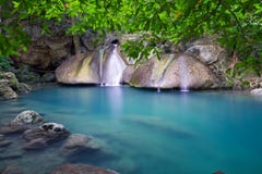 Erawan Waterfall In Thailand Royalty Free Stock Image