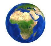 Erdkugel-Afrika-Ansicht lokalisiert Lizenzfreie Stockfotografie Erdkugel-Afrika-Ansicht lokalisiert Lizenzfreie Stockfotografie