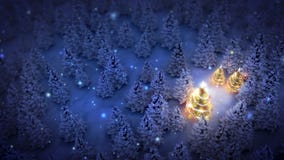 Erleichterte Weihnachtsbäume im Kiefernholz stock abbildung Erleichterte Weihnachtsbäume im Kiefernholz stock abbildung