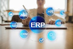 ERP - Ресурс предприятия планируя корпоративную концепцию системы на виртуальном экране стоковые фото ERP - Ресурс предприятия планируя корпоративную концепцию системы на виртуальном экране стоковые фото