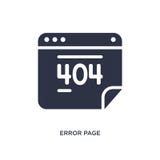 error page icon on white background. Simple element illustration from user interface concept vector illustration error page icon on white background. Simple element illustration from user interface concept vector illustration