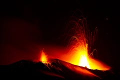 Eruption of active volcano