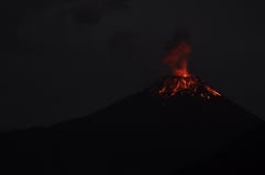 Eruption of a volcano Tungurahua