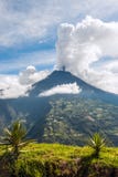 Eruption of a volcano Tungurahua in Ecuador