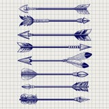 Esboço plúmeo tirado mão das setas ilustração do vetor Esboço plúmeo tirado mão das setas ilustração do vetor