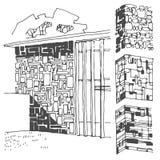 Esboço tirado mão do vetor da ilustração da textura da parede no fundo branco ilustração do vetor Esboço tirado mão do vetor da ilustração da textura da parede no fundo branco ilustração do vetor