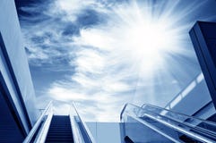 Escalator to the sky Stock Photos Escalator to the sky Stock Photos