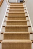 Escalier en bois avec le coureur de tapis photographie stock libre de droits Escalier en bois avec le coureur de tapis photographie stock libre de droits