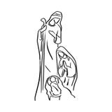 Escena de la natividad del bebé Jesús en pesebre con mano del garabato del bosquejo del ejemplo del vector de Maria y de José dib ilustración del vector Escena de la natividad del bebé Jesús en pesebre con mano del garabato del bosquejo del ejemplo del vector de Maria y de José dib ilustración del vector