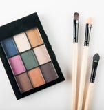 Escova e paleta de cores da composição Imagens de Stock Escova e paleta de cores da composição Imagens de Stock