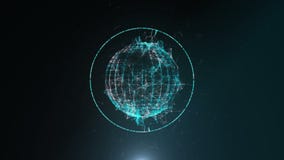 Esfera, globo e espaço sob a forma de um plexo Fundo geométrico abstrato com linhas, os pontos e triângulos moventes ilustração stock Esfera, globo e espaço sob a forma de um plexo Fundo geométrico abstrato com linhas, os pontos e triângulos moventes ilustração stock