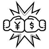 Esforço do dólar e do ícone de libra esterlina ilustração do vetor Esforço do dólar e do ícone de libra esterlina ilustração do vetor