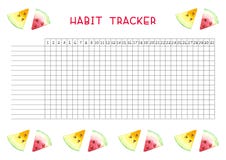 Espacio en blanco del perseguidor del hábito con diseño de la tendencia stock de ilustración Espacio en blanco del perseguidor del hábito con diseño de la tendencia stock de ilustración