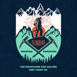 esplorazione Manifesto d'annata di scalata di montagna Etichetta di viaggio illustrazione vettoriale esplorazione Manifesto d'annata di scalata di montagna Etichetta di viaggio illustrazione vettoriale