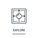 esplori il vettore dell'icona dalla raccolta cashless della società La linea sottile esplora l'illustrazione di vettore dell'icon illustrazione vettoriale esplori il vettore dell'icona dalla raccolta cashless della società La linea sottile esplora l'illustrazione di vettore dell'icon illustrazione vettoriale